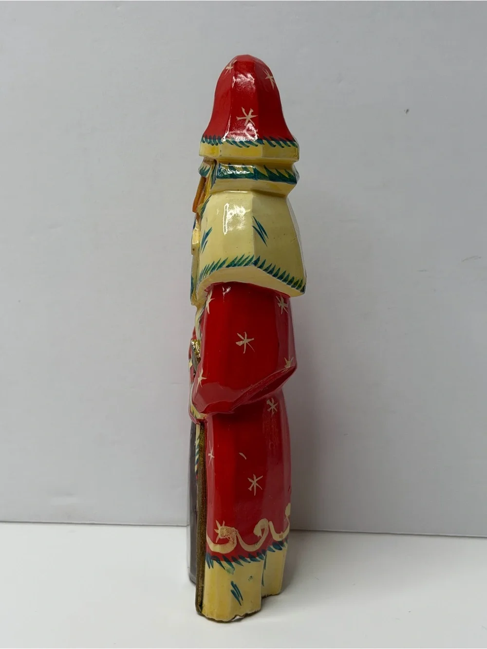 VTG Russian Wood Carved Painted Sergiev Posad Ded Moroz Santa Figurine 5.5”